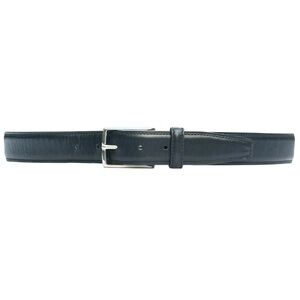 Ermenegildo Zegna Black Leather Belt Waist 37 - 41 Size 39 Solid Brass Buckle